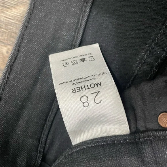 MOTHER THE SWOONER DAGGER ANKLE FRAY JEANS BAA BAA BLACK SHEEP sz‎ 28 - Picture 11 of 14